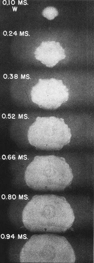 первая миллисекунда взрыва 0.1-0.94 мс