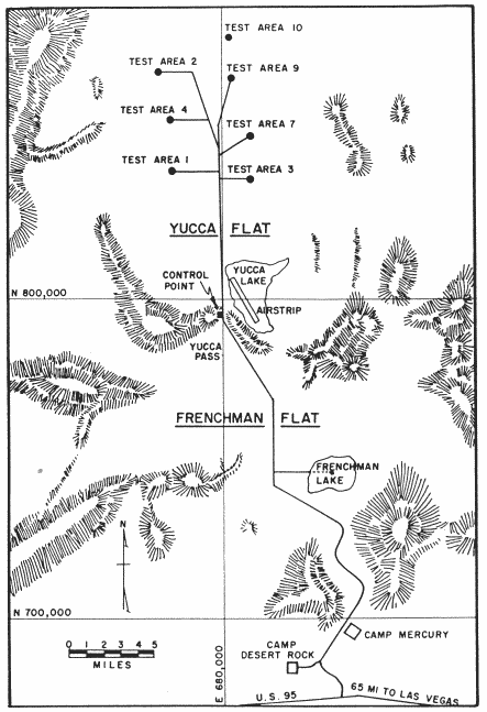 Карта Невадского полигона